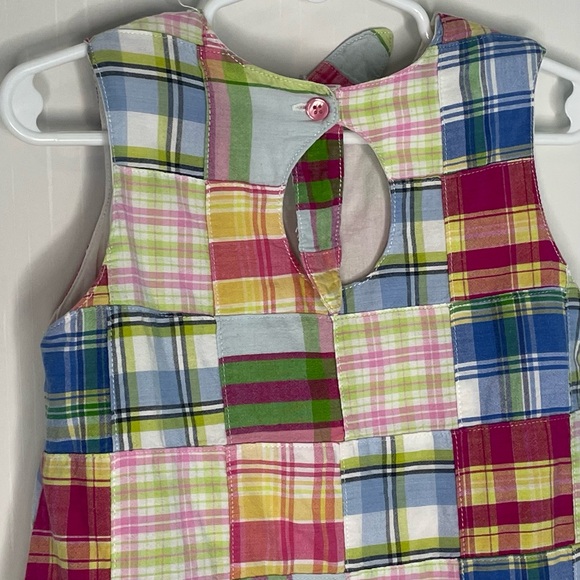 Savannah Girls Patchwork Ruffle Dress Multicolor Lined Cotton Size 5T - Picture 7 of 12